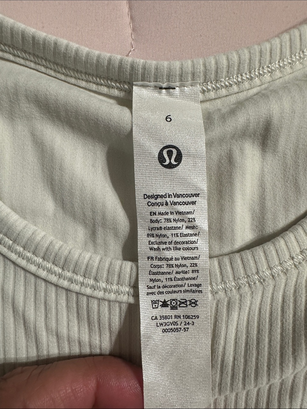Lululemon Ribbed Short-Sleeve, cropped, Ruched Tee - 6 - Picture 2 of 10